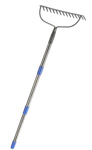 Rastrillo de metal para jardinería con 14 dientes espacesped